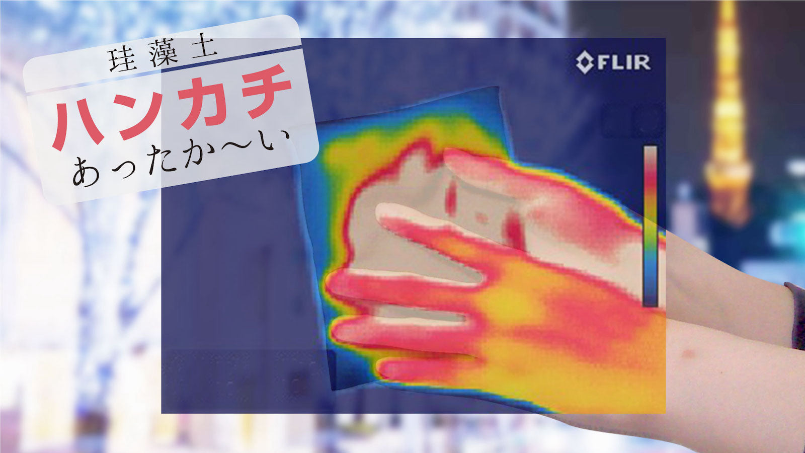 +5℃温かく フワさら抗菌ぽかぽか珪藻土ハンカチ